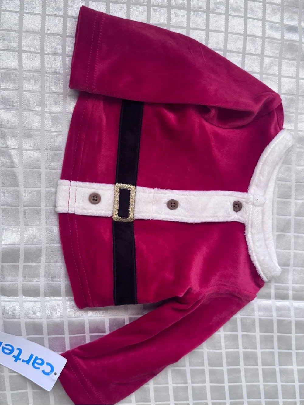 Carter's Berry Velvet Holiday Three-Piece Set with White Trim